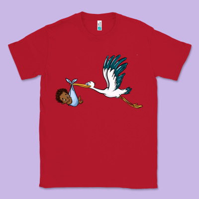 Stork With Black Baby Boy Classic Tee Designed By Barkaloodesign
