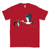 Red stork with black baby boy Classic Tee - BarkalooDesign