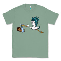 Sage stork with black baby boy Classic Tee - BarkalooDesign