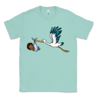 Seafoam stork with black baby boy Classic Tee - BarkalooDesign