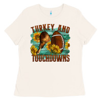 Bone Turkey And Touchdowns Ladies Tee - LillyAllenDesigns
