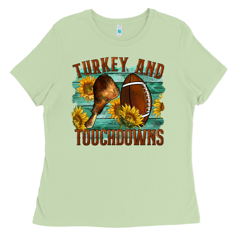 Turkey And Touchdowns Ladies Tee by LillyAllenDesigns | Teevron