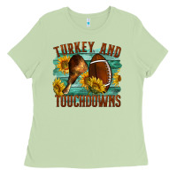 Matcha Turkey And Touchdowns Ladies Tee - LillyAllenDesigns