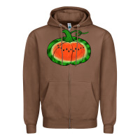 Chestnut watermelon pumpkin Zipper Hoodie - Jasminsmagicworld