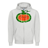 Dove Grey watermelon pumpkin Zipper Hoodie - Jasminsmagicworld