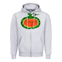 Heather Grey watermelon pumpkin Zipper Hoodie - Jasminsmagicworld