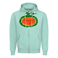 Seafoam watermelon pumpkin Zipper Hoodie - Jasminsmagicworld