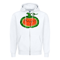 White watermelon pumpkin Zipper Hoodie - Jasminsmagicworld