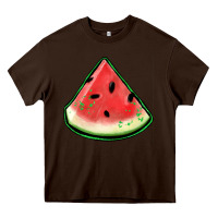 Chocolate Brown watermelon sliece Heavy Core Tee - Jasminsmagicworld