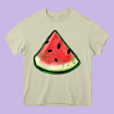 Watermelon Sliece Heavy Core Tee Designed By Jasminsmagicworld