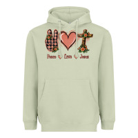 Matcha Peace Love Jesus Heavyweight Hoodie - Jasminsmagicworld