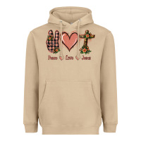 Mushroom Peace Love Jesus Heavyweight Hoodie - Jasminsmagicworld