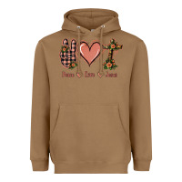 Toasted Coconut Peace Love Jesus Heavyweight Hoodie - Jasminsmagicworld
