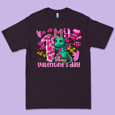 My First Valentine's Day Dragon Premium Tee Designed By Fadigitalartstudio