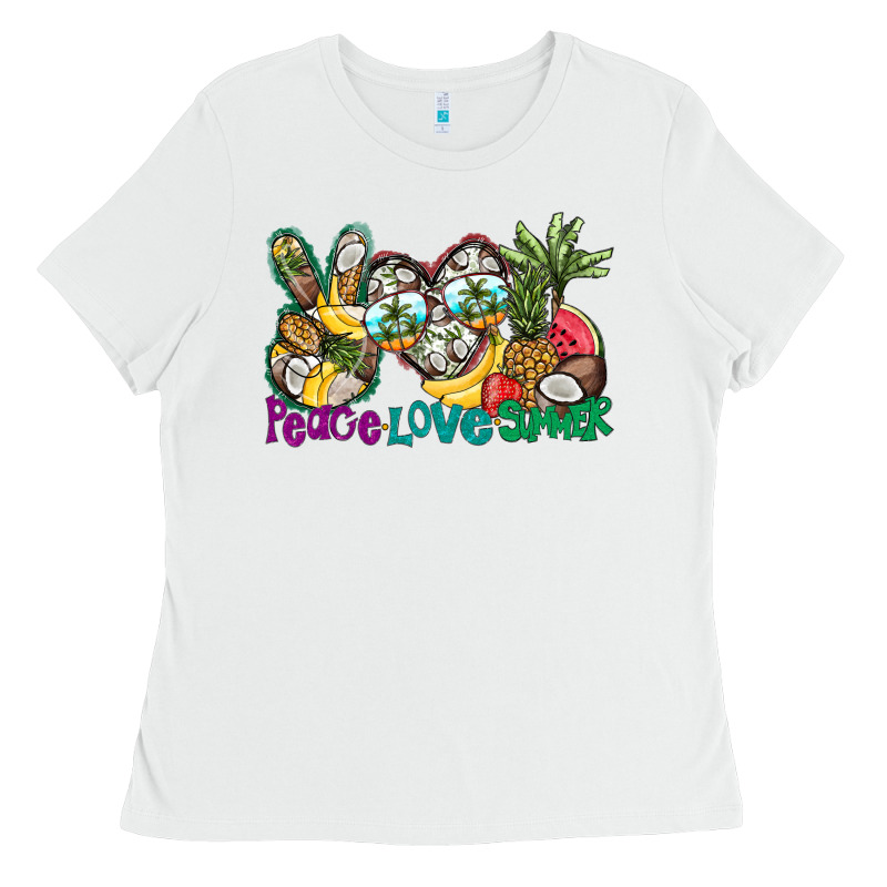 Peace Love Summer Ladies Tee by CowhideDigitalArt | Teevron