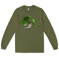 Army Green Philodendron Long Sleeve Tee - LillyAllenDesigns