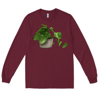Burgundy Philodendron Long Sleeve Tee - LillyAllenDesigns