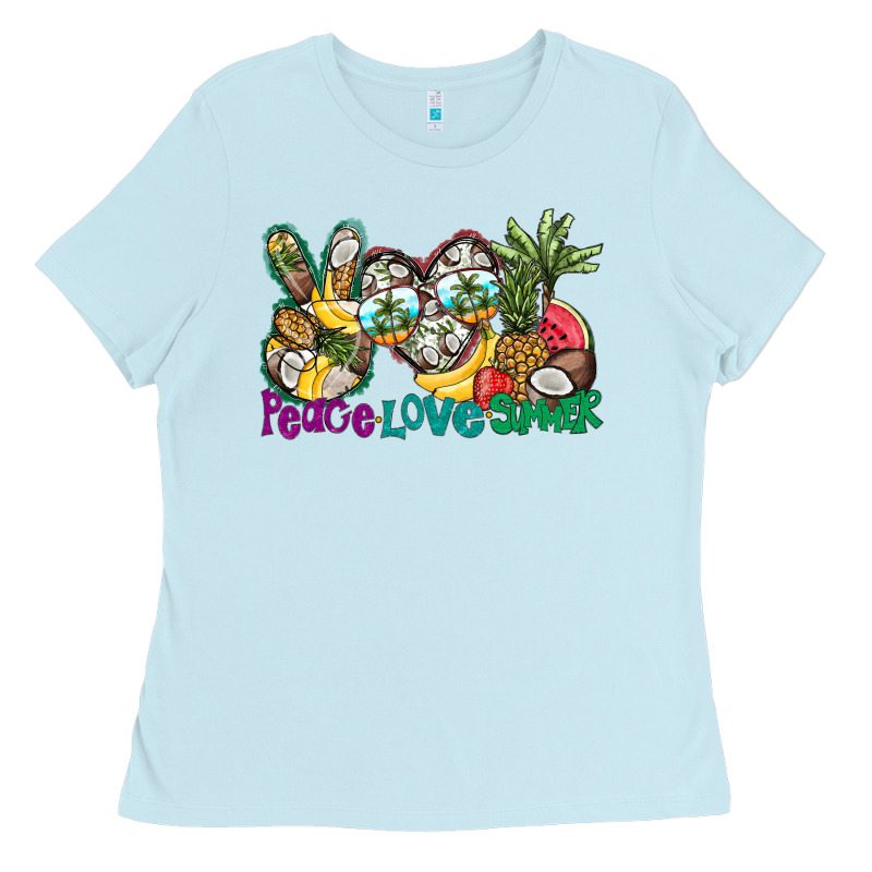 Peace Love Summer Ladies Tee by CowhideDigitalArt | Teevron