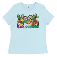 Baby Blue Peace Love Summer Ladies Tee - CowhideDigitalArt