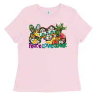 Bubblegum Pink Peace Love Summer Ladies Tee - CowhideDigitalArt