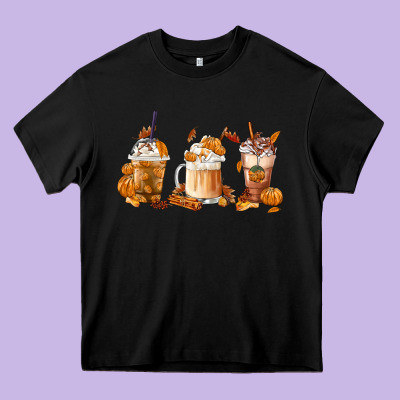 Fall Coffees Heavy Core Tee Designed By Fadigitalartstudio