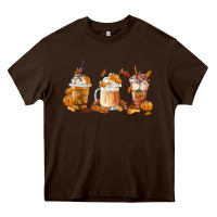 Chocolate Brown Fall Coffees Heavy Core Tee - FaDigitalArtStudio