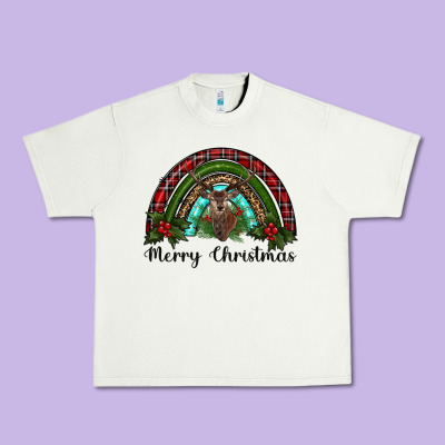 Reindeer Rainbow Christmas Urban Heavy Tee Designed By Ranaportraitstore