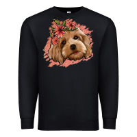 Black cockapoo floral pink glitter Premium Sweatshirt - Jasminsmagicworld
