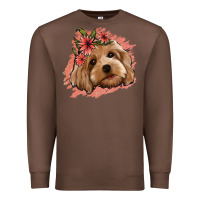 Chestnut cockapoo floral pink glitter Premium Sweatshirt - Jasminsmagicworld