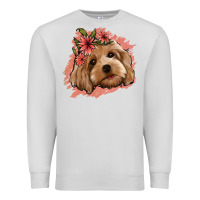 Dove Grey cockapoo floral pink glitter Premium Sweatshirt - Jasminsmagicworld