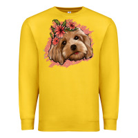Cockapoo Floral Pink Glitter Premium Sweatshirt | Teevron