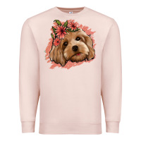 Pale Pink cockapoo floral pink glitter Premium Sweatshirt - Jasminsmagicworld