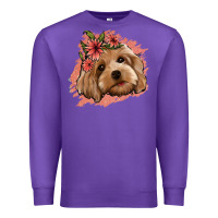 Purple cockapoo floral pink glitter Premium Sweatshirt - Jasminsmagicworld