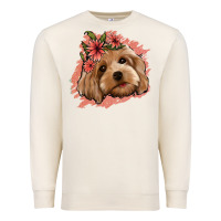 Sandshell cockapoo floral pink glitter Premium Sweatshirt - Jasminsmagicworld