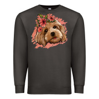 Smoke cockapoo floral pink glitter Premium Sweatshirt - Jasminsmagicworld