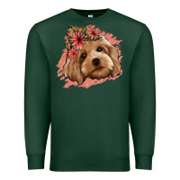 Sports Green cockapoo floral pink glitter Premium Sweatshirt - Jasminsmagicworld