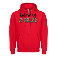 Red 2 22 22 twosday Zipper Hoodie - RanaPortraitStore
