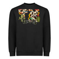 Black texas state cowhide serape cactus Heavyweight Sweatshirt - RanaPortraitStore
