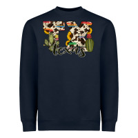 Navy texas state cowhide serape cactus Heavyweight Sweatshirt - RanaPortraitStore