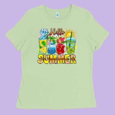 Hello Summer Ladies Tee Designed By Cowhidedigitalart