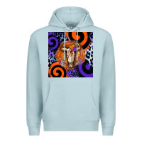 Blue Mist halloween bull skull Premium Hoodie - BarkalooDesign