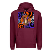 Burgundy halloween bull skull Premium Hoodie - BarkalooDesign