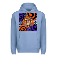 Colony Blue halloween bull skull Premium Hoodie - BarkalooDesign