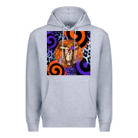 Heather Grey halloween bull skull Premium Hoodie - BarkalooDesign