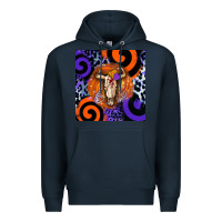 Navy halloween bull skull Premium Hoodie - BarkalooDesign