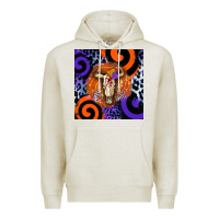 Oatmeal Heather halloween bull skull Premium Hoodie - BarkalooDesign