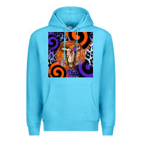 Ocean Blue halloween bull skull Premium Hoodie - BarkalooDesign