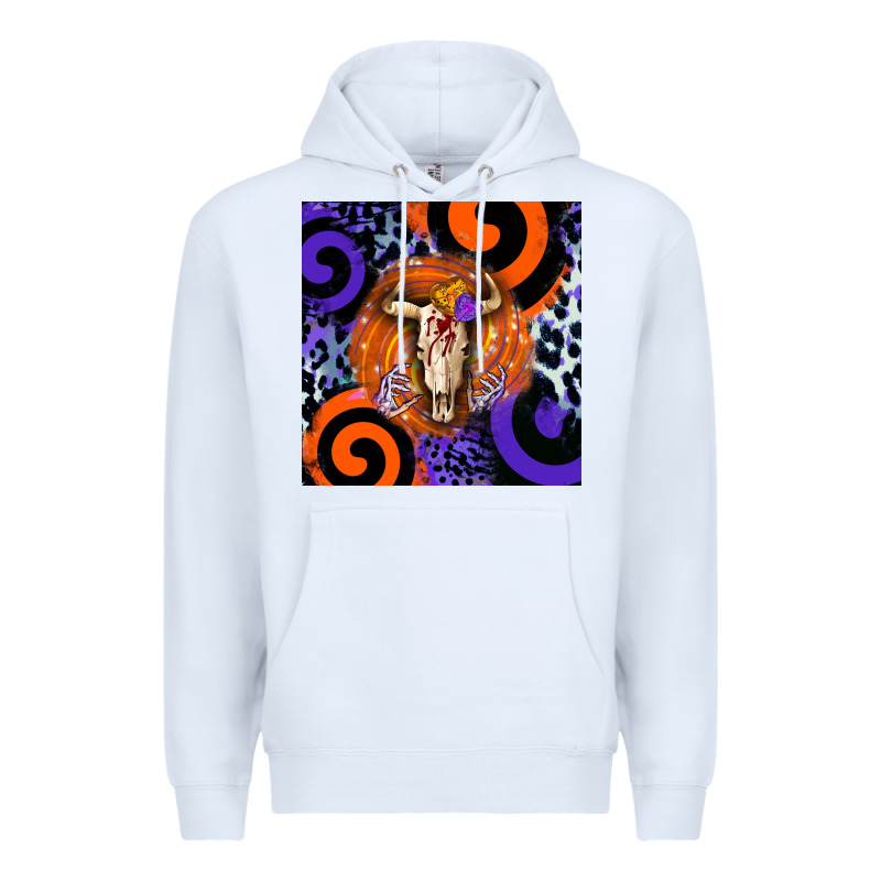 Halloween Bull Skull Premium Hoodie by BarkalooDesign | Teevron
