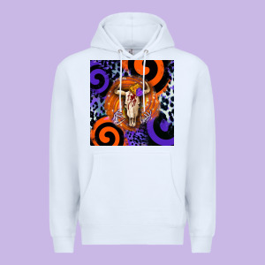 Halloween Bull Skull Premium Hoodie Designed By Barkaloodesign
