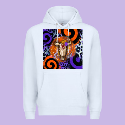 Halloween Bull Skull Premium Hoodie Designed By Barkaloodesign